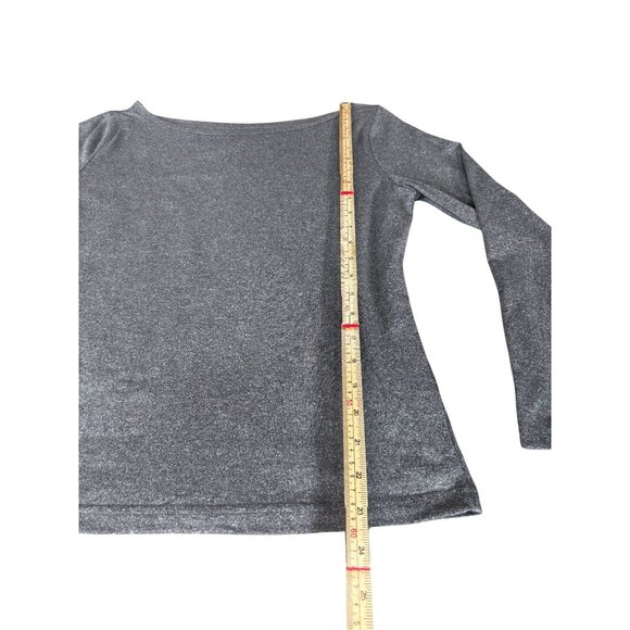 Shein L Silver Shimmer Long Sleeve Womens Top Polyester/Elastane - Picture 7 of 10